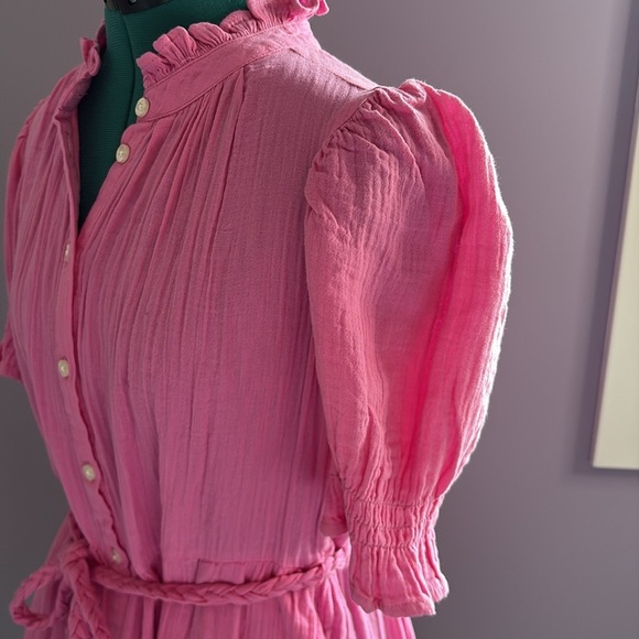 NWT GAP 100% Cotton Puff Sleeve Ruffled Dress - Picture 4 of 10